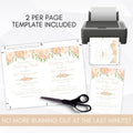peach floral watercolor flowers invitation template